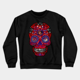 Funny Mexican Sugar Skull red Crewneck Sweatshirt